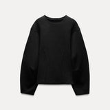 Tailored Interlock Sweatshirt Zwart