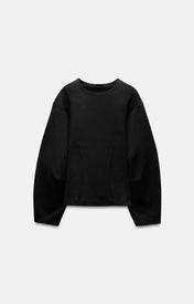 Tailored Interlock Sweatshirt Zwart
