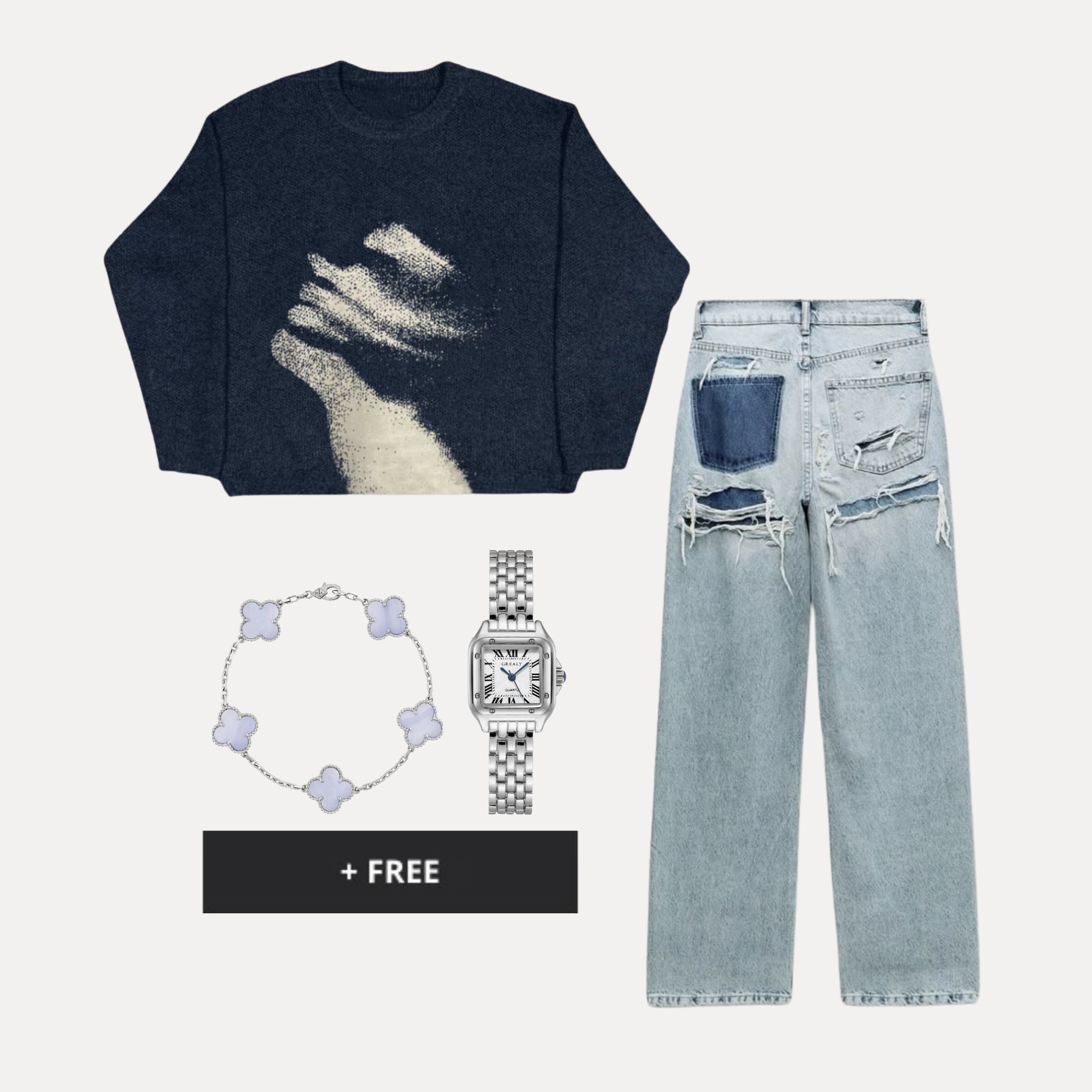 Blurred Knit – ROVARO Outfit