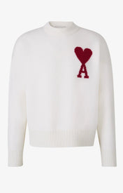 Ami Heart Sweater Wit (rood logo)