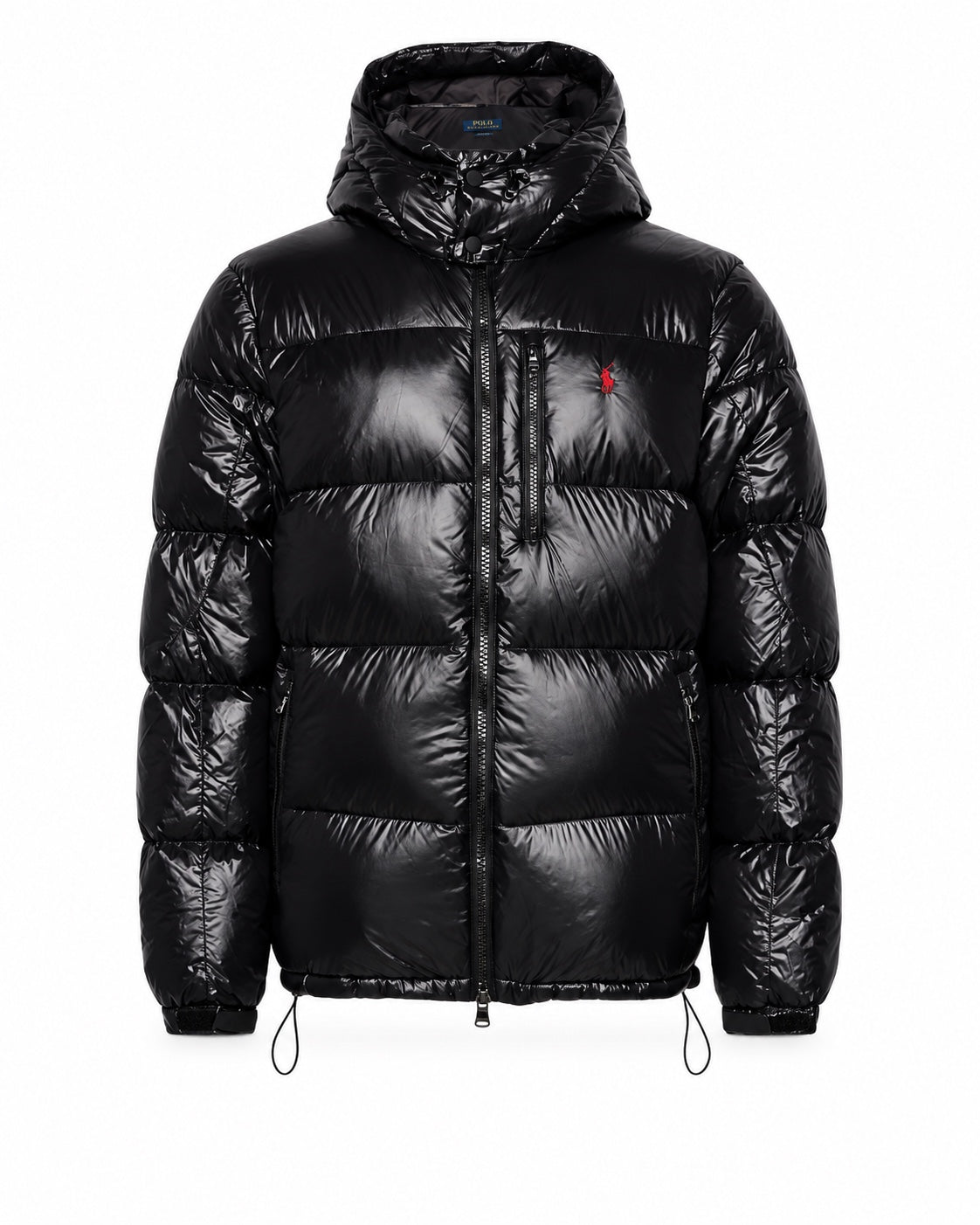 Ralph Lauren Puffer Shiney Black — witte studiofoto — fotoproef 2026-10-02