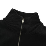 Celine Logo-Embroidered Wool & Cashmere Blend Half Zip Black