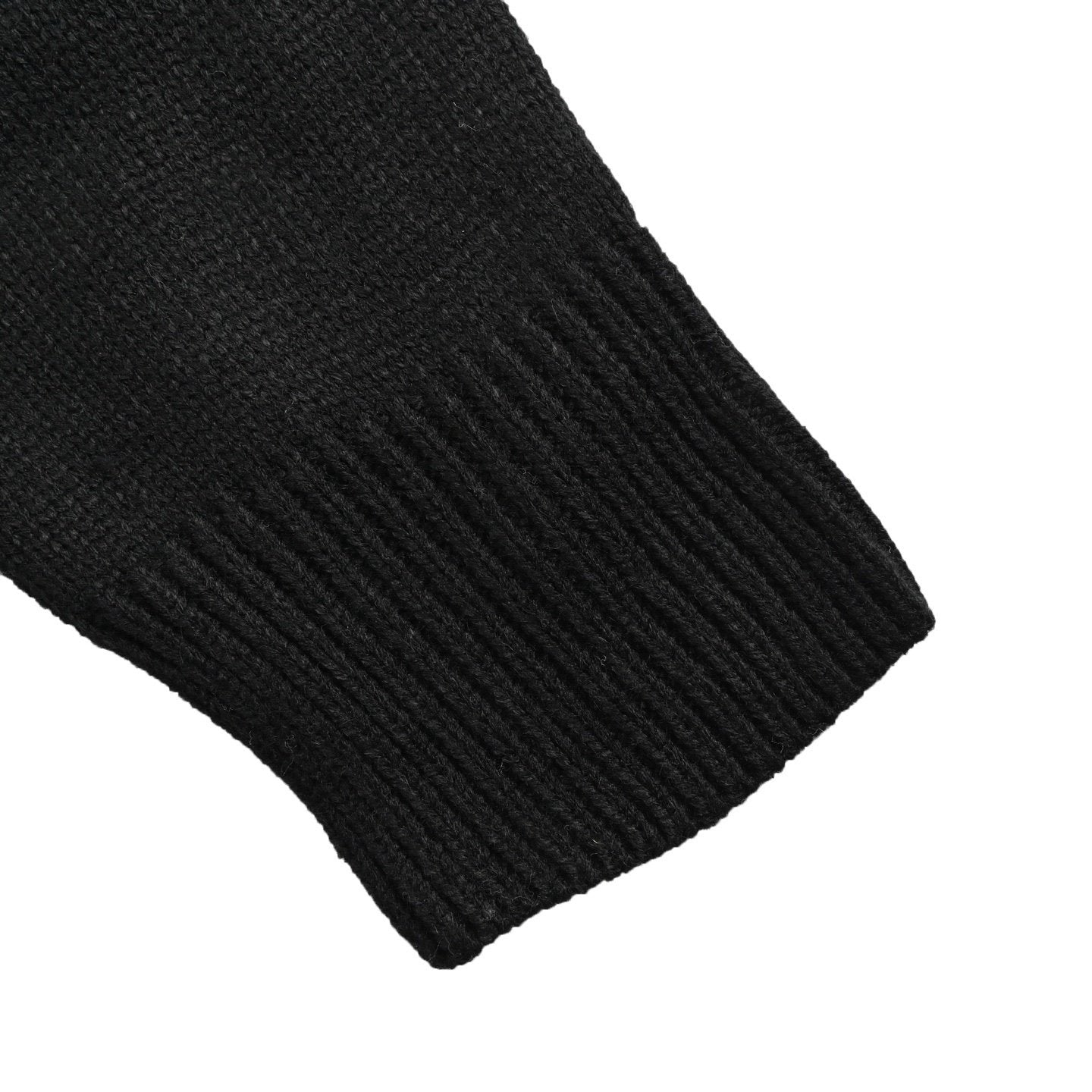 Celine Logo-Embroidered Wool & Cashmere Blend Half Zip Black