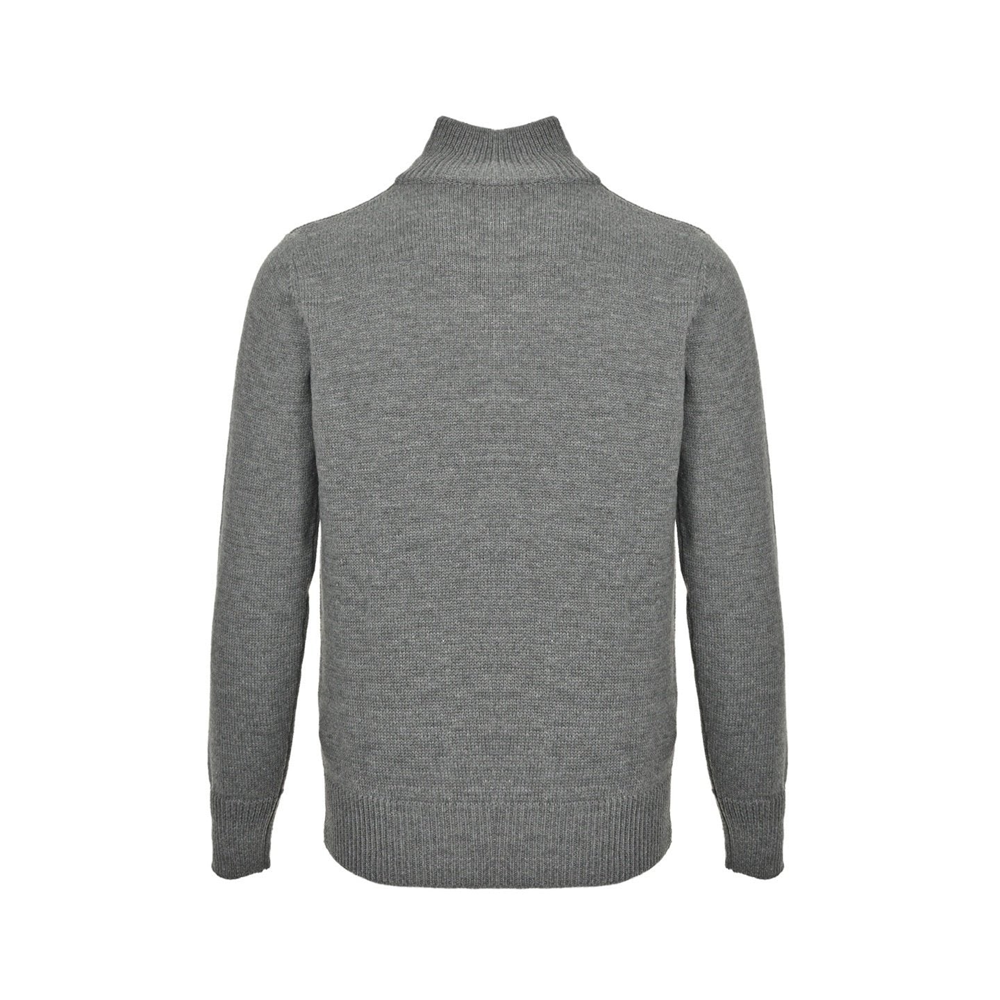 Celine Logo-Embroidered Wool & Cashmere Blend Half Zip Grey