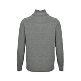 Celine Logo-Embroidered Wool & Cashmere Blend Half Zip Grey