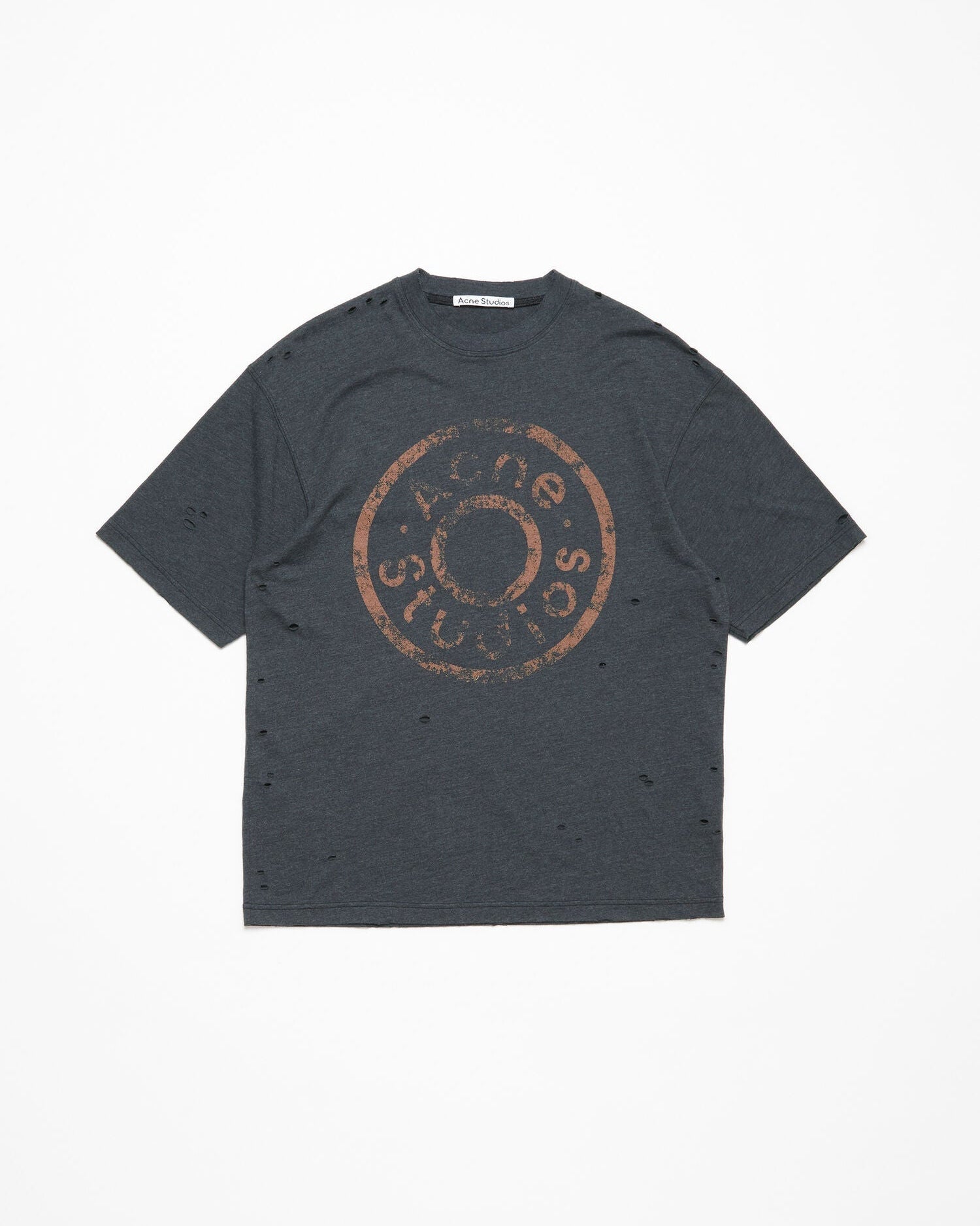 Acne Studios Distressed Logo T-Shirt - Zwart - Zwart
