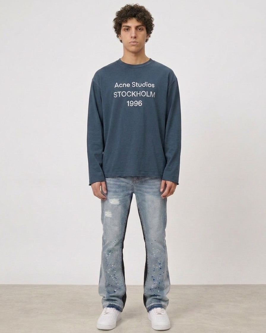 Acne Studios Edden U 1996 Long Sleeve T-Shirt - Donkerblauw - Donkerblauw