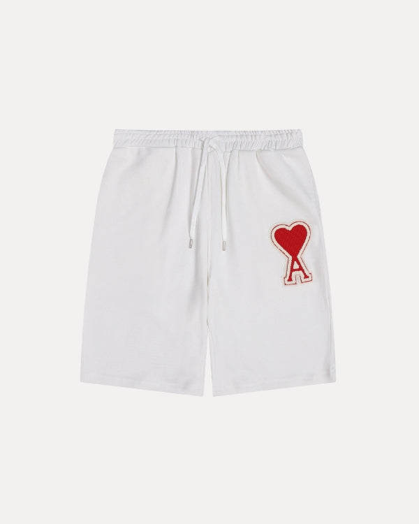 DETAIL HEART SHORTS - White Red - White Red