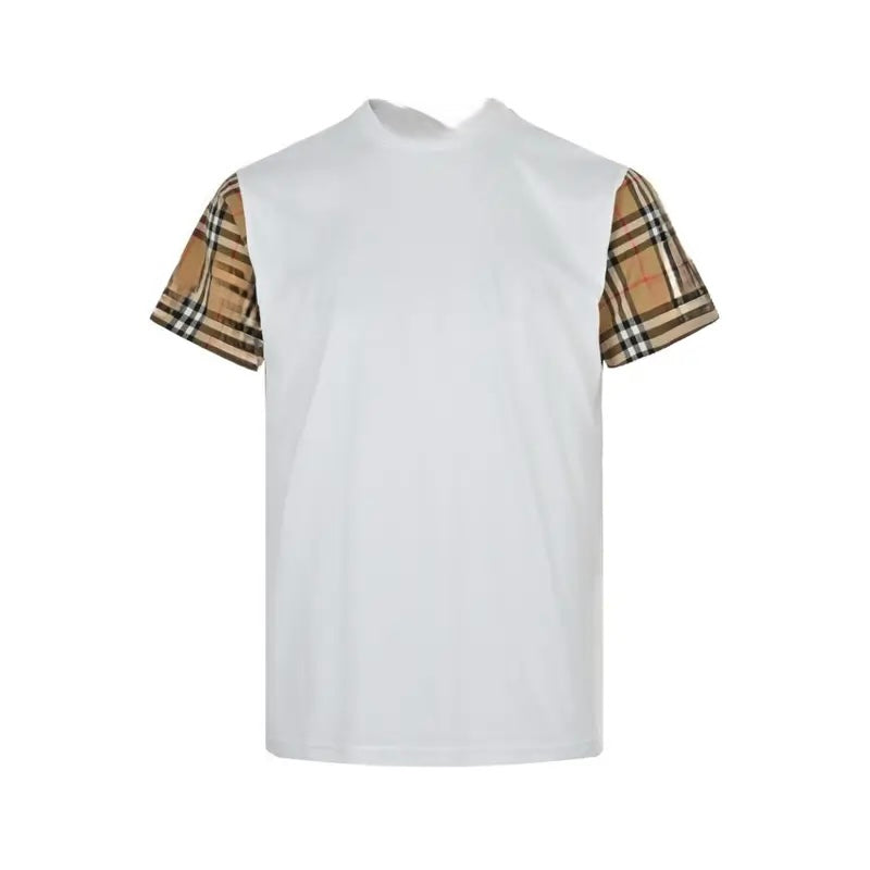 Burberry Check Sleeve T-Shirt - Zwart/Wit - Wit - Wit