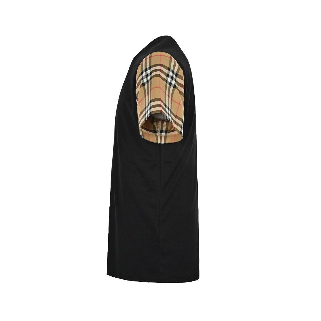 Burberry Check Sleeve T-Shirt - Zwart/Wit - Wit - Wit
