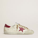 Golden Goose Super-Star Heren - Beige/Rood - Beige/Rood