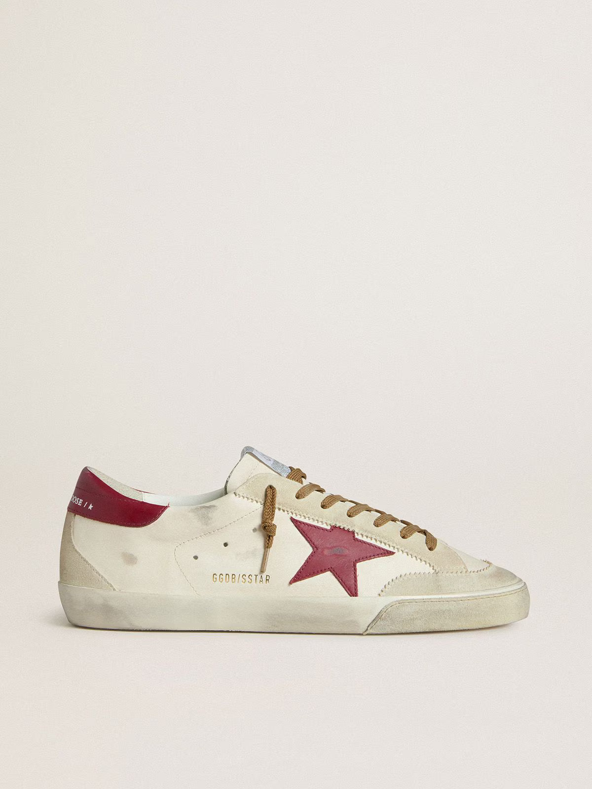 Golden Goose Super-Star Heren - Beige/Rood - Beige/Rood