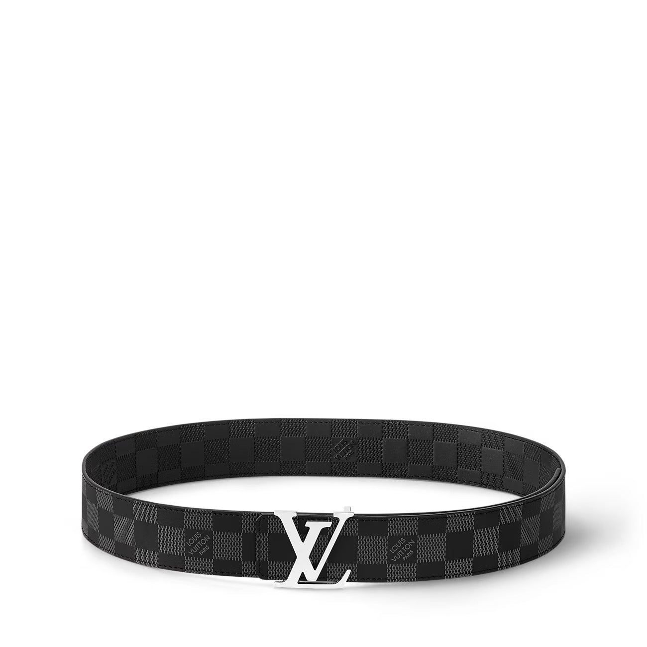 Louis Vuitton Riemen - Zwart Op Grijs Blokjes - Zwart Op Grijs Blokjes