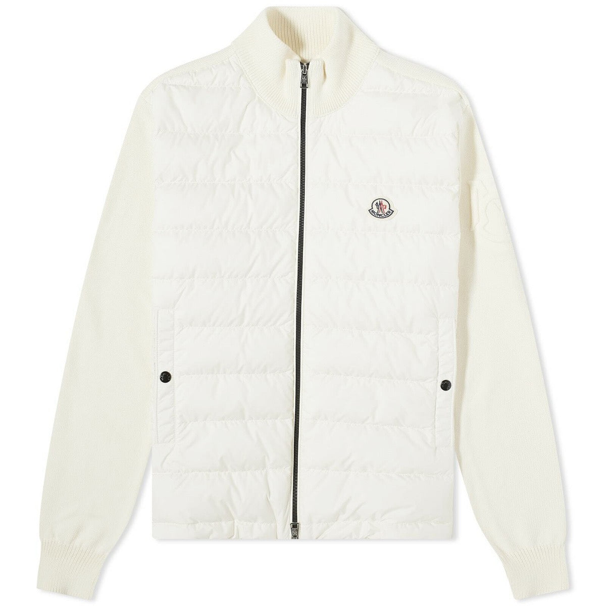 Moncler Knit-Sleeve Down Jacket - Wit - Wit