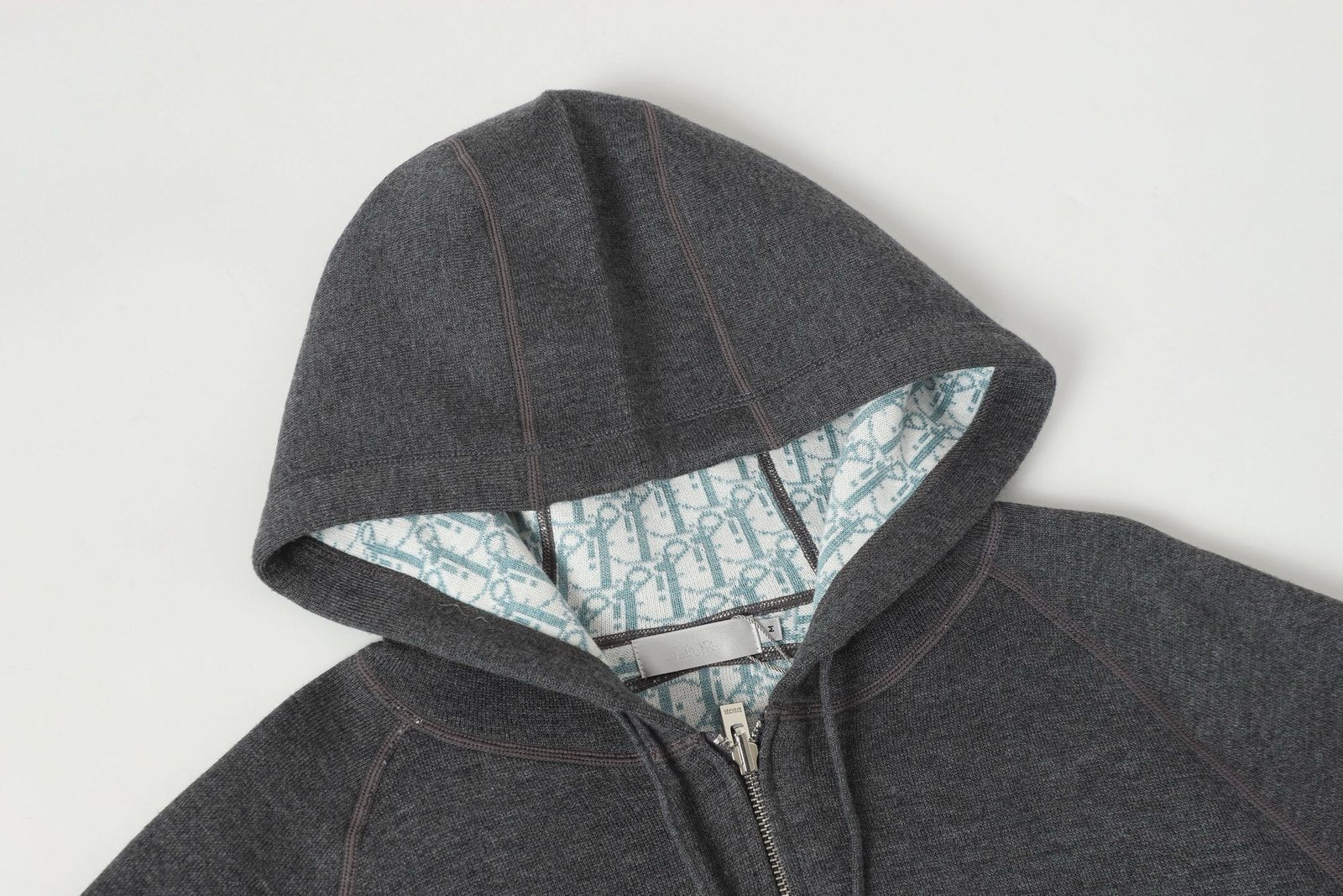 Dior Cashmere Hooded Jacket Grey