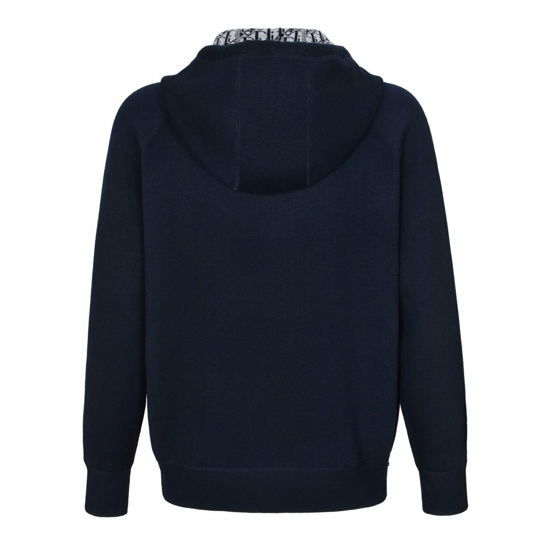 Dior Cashmere Hooded Jacket Navy Blue