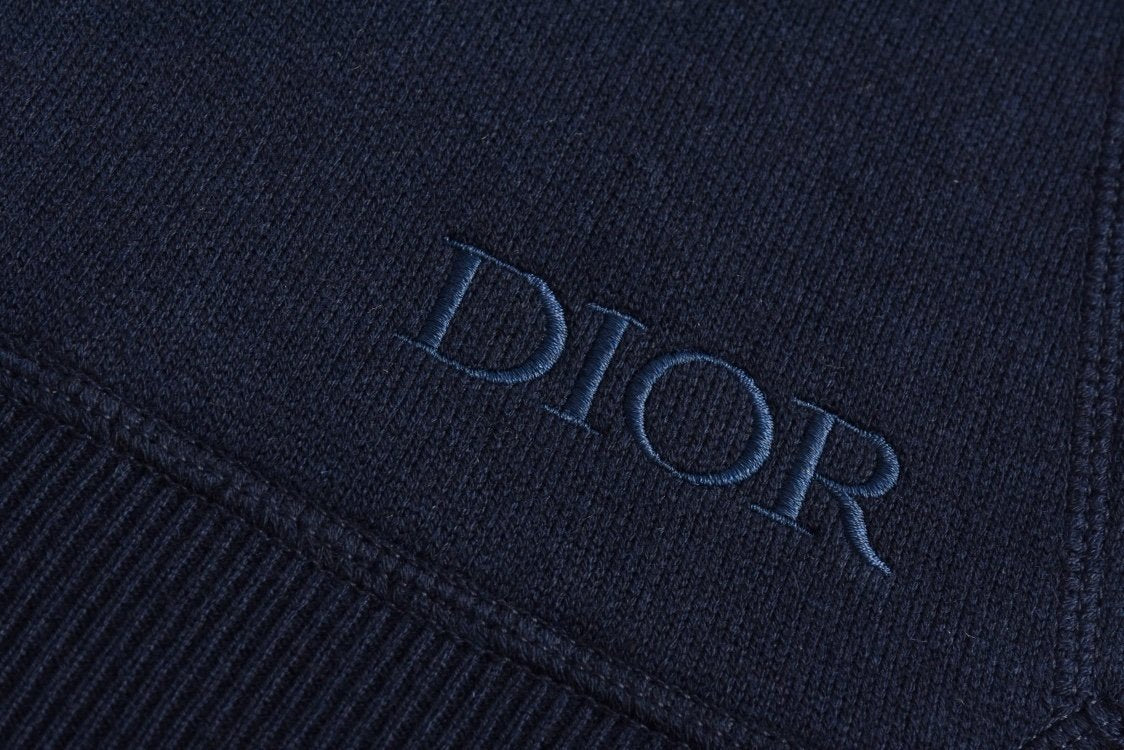 Dior Cashmere Hooded Jacket Navy Blue
