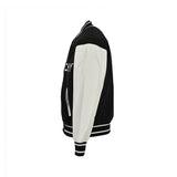 Givenchy Logo Jacket Varsity Jack In White Black Leather