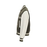 Givenchy Logo Jacket Varsity Jack In White Green Leather