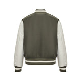 Givenchy Logo Jacket Varsity Jack In White Green Leather