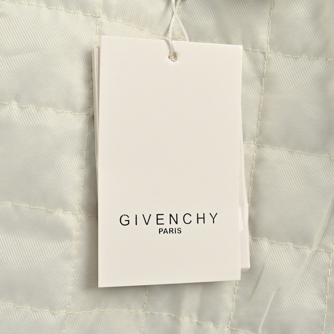 Givenchy Logo Jacket Varsity Jack In White Green Leather
