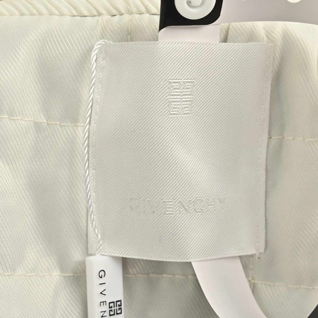 Givenchy Logo Jacket Varsity Jack In White Green Leather
