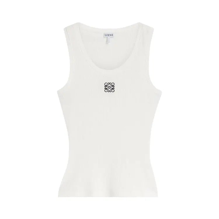 LOEWE Anagram Tank Top in Cotton – White & Black
