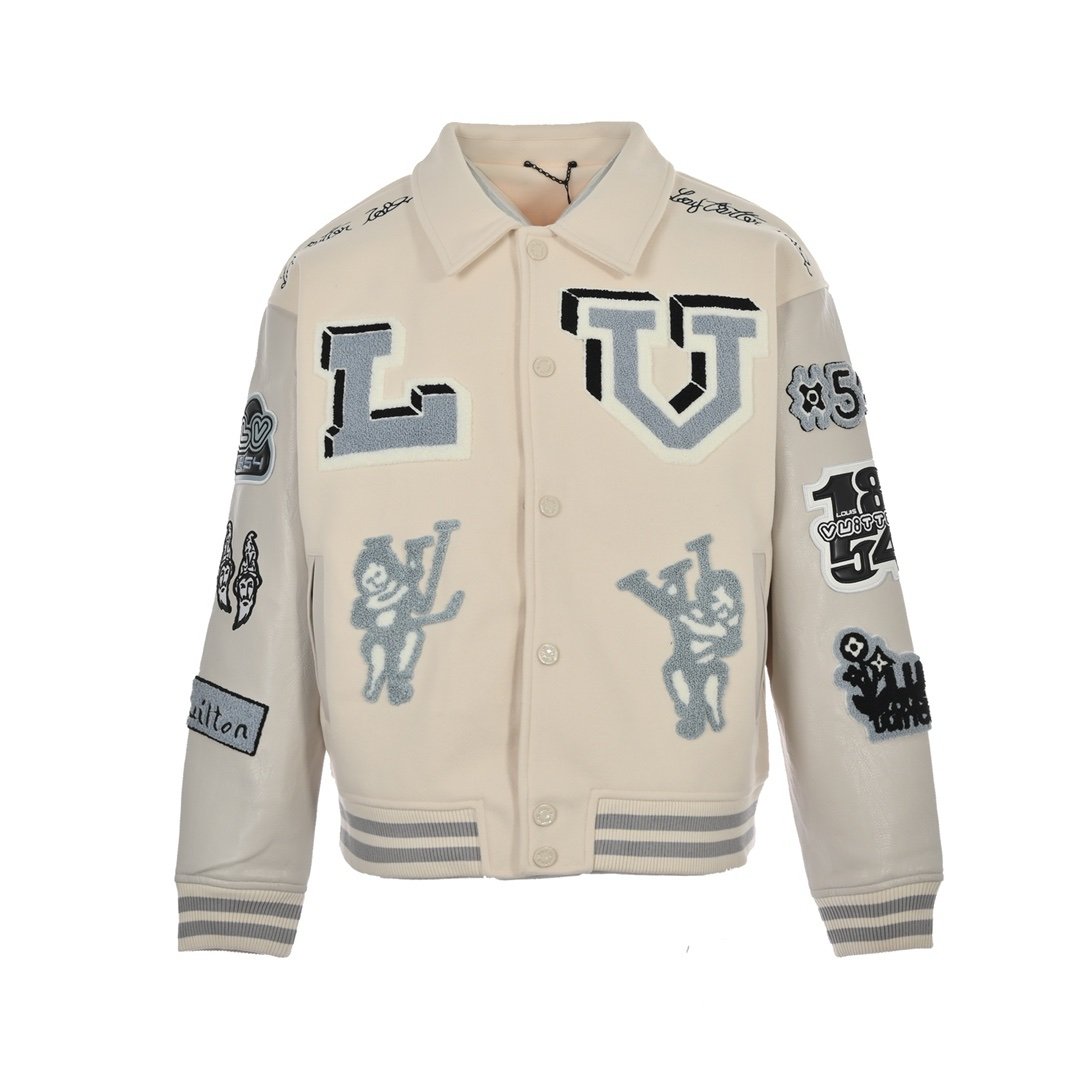 Louis Vuitton Multi-Patches Mixed Leather Varsity Blouson