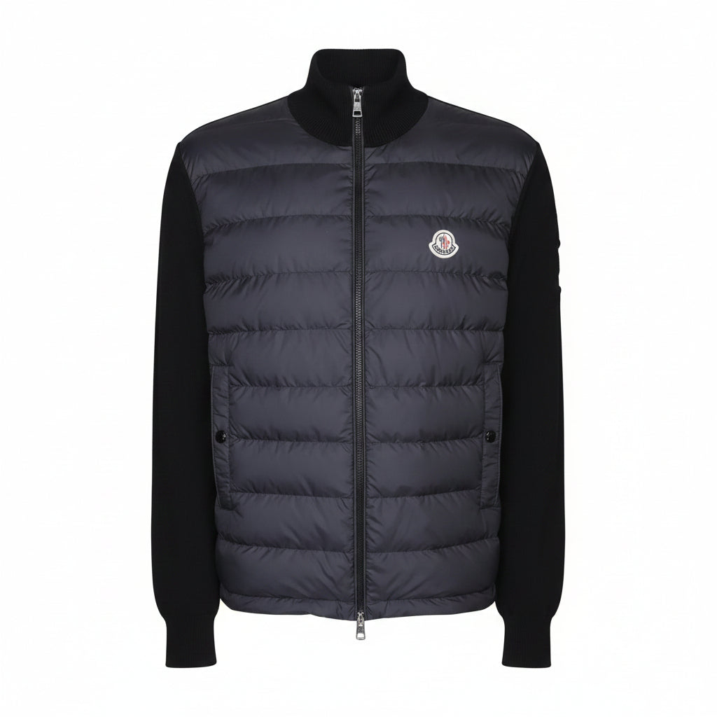 Moncler Knit-Sleeve Down Jacket