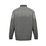 Prada Embellished Denim Jacket In Grey