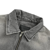Prada Embellished Denim Jacket In Grey