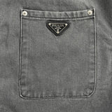 Prada Embellished Denim Jacket In Grey