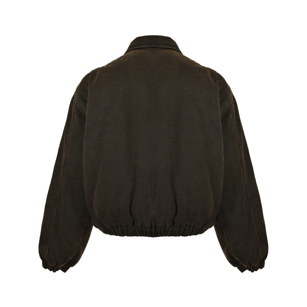 Prada Padded Denim Blouson Jacket Brown