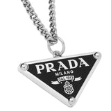Prada Triangle Logo Ketting – Silver