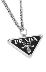 Prada Triangle Logo Ketting – Silver