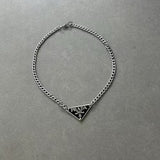Prada Triangle Logo Ketting – Silver