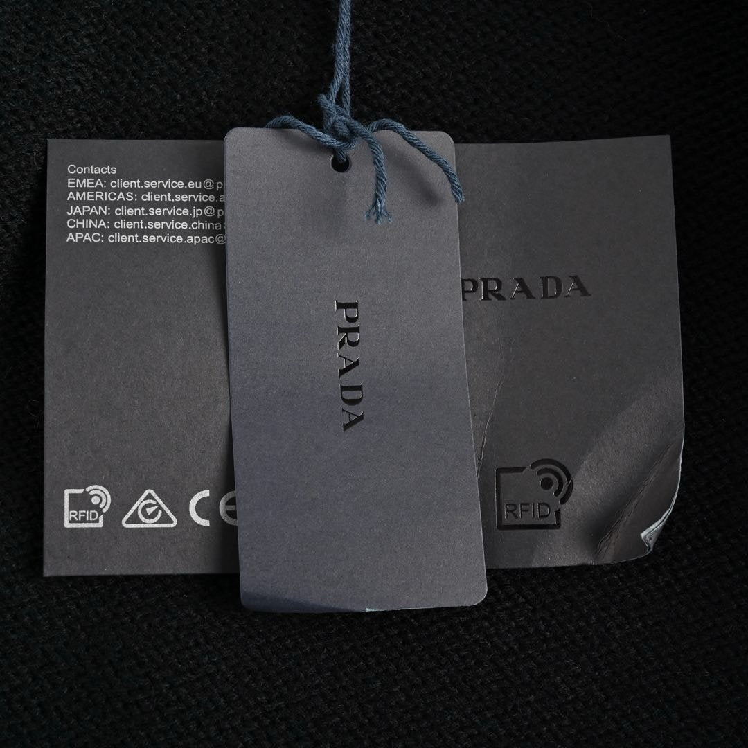 Prada Zip Up Cashmere Black