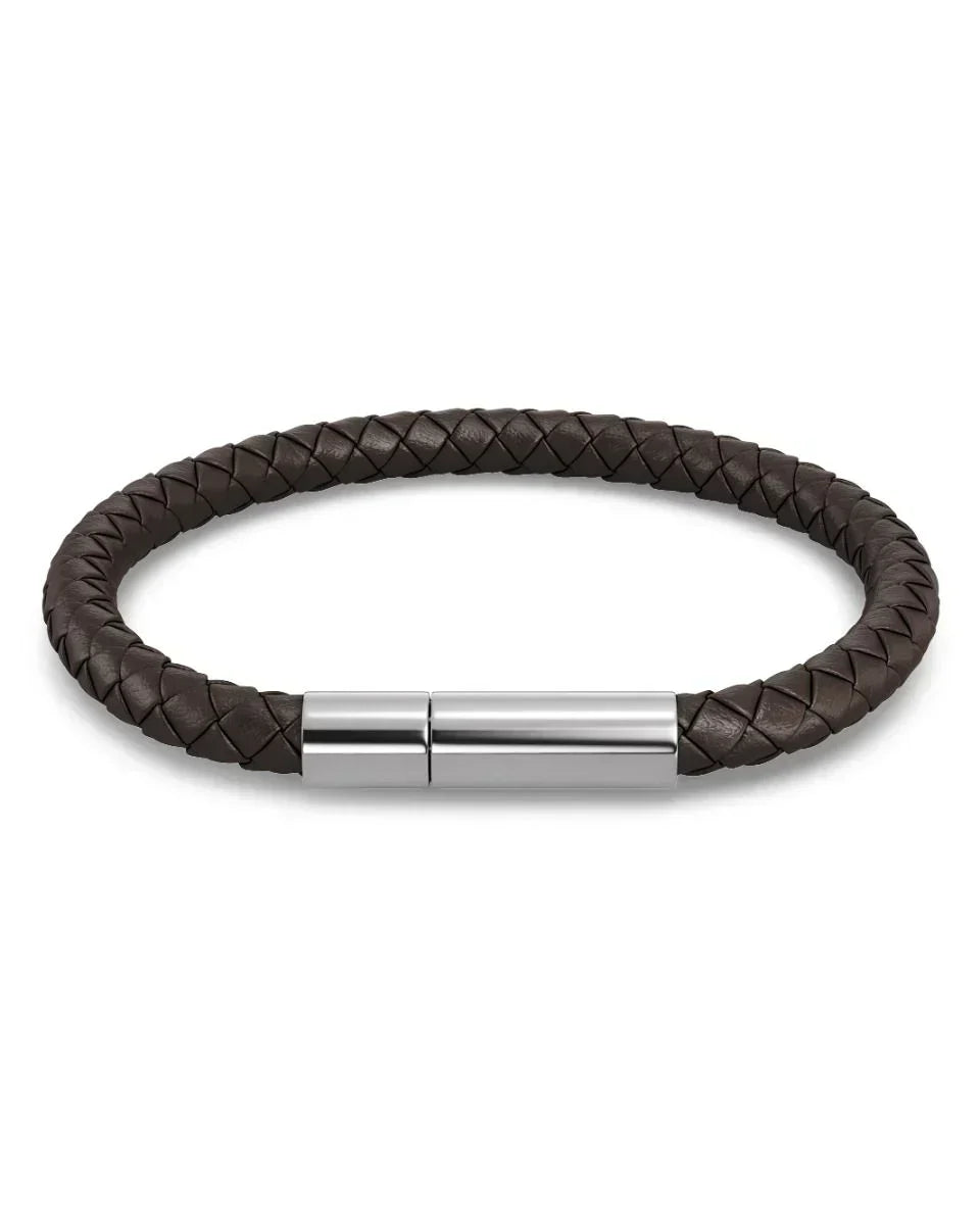 Zixa - Bracelet Leather Brown/Silver